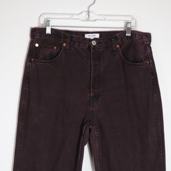 Re/Done Straight Leg Jeans in Rich Brown - Picture 2 of 7